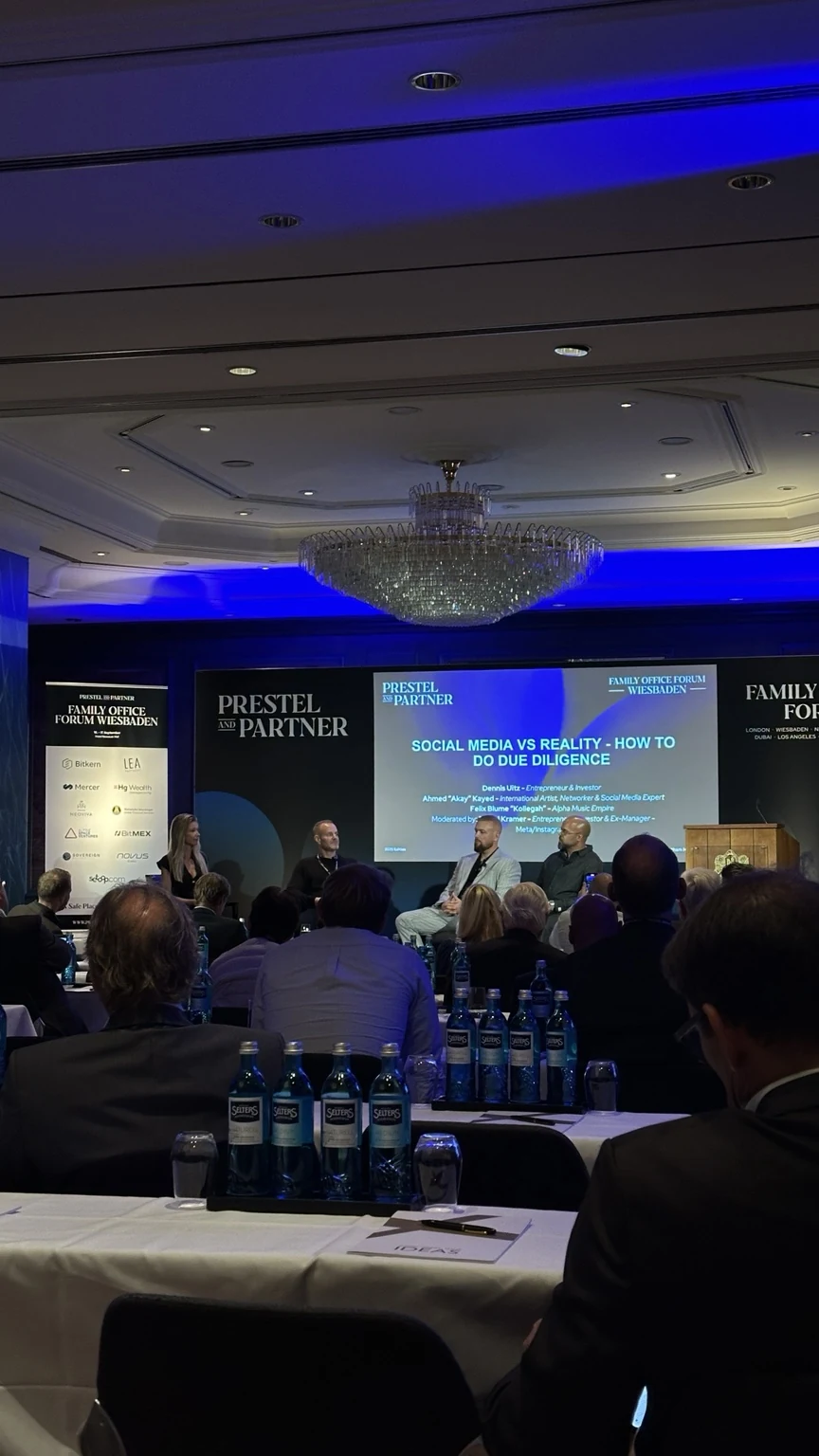 Original event photograph from a panel discussion at Prestel & Partner Family Office Forum
